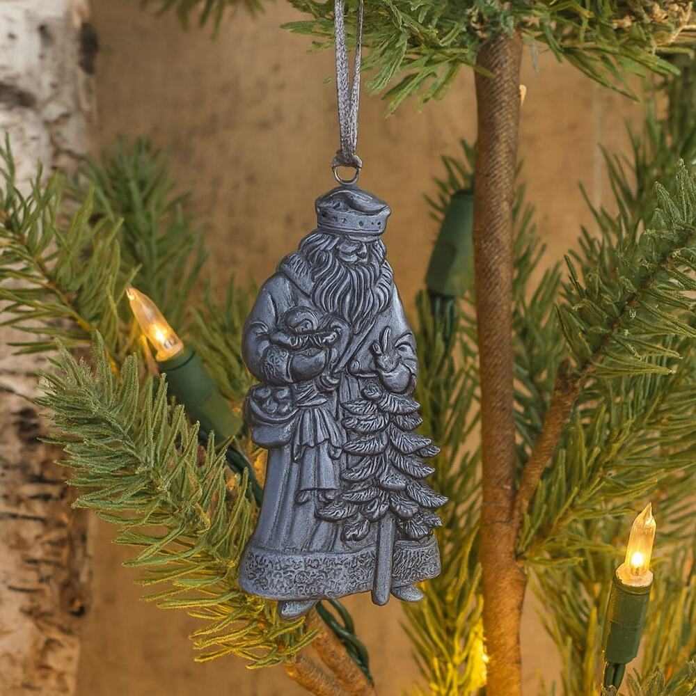 Pewter‎ Victorian Santa Ornament